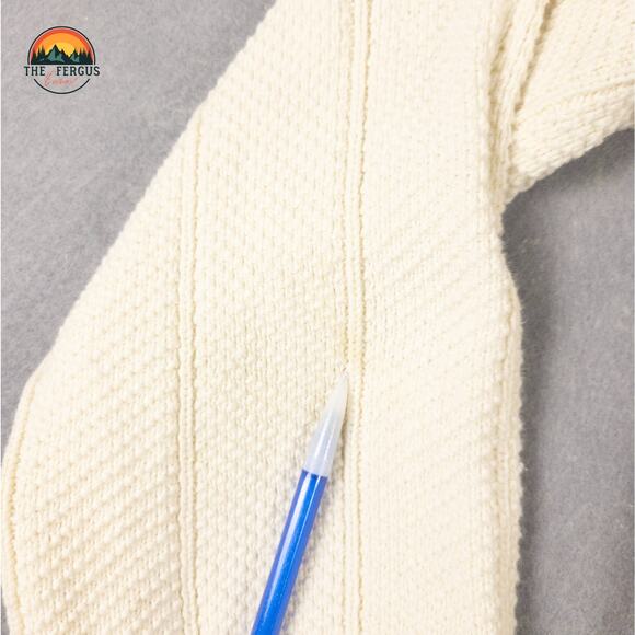 Cambridge Classic White Pullover Sweater Long Sleeve Preppy Knit Men's Medium - Picture 5 of 12